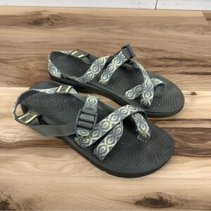 Chaco Gray and Yellow Patterned Sandals